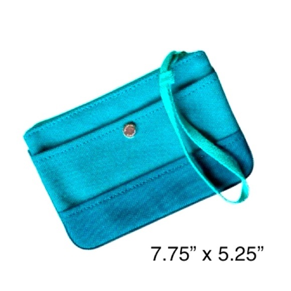 LANDSEND Canvas Pouch 7.75”x5.25” Sturdy Wristlet, Make Up Bag, Fashion Clutch - Picture 1 of 5